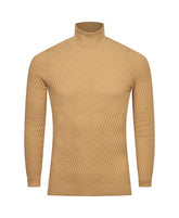 Camel Textured Turtleneck